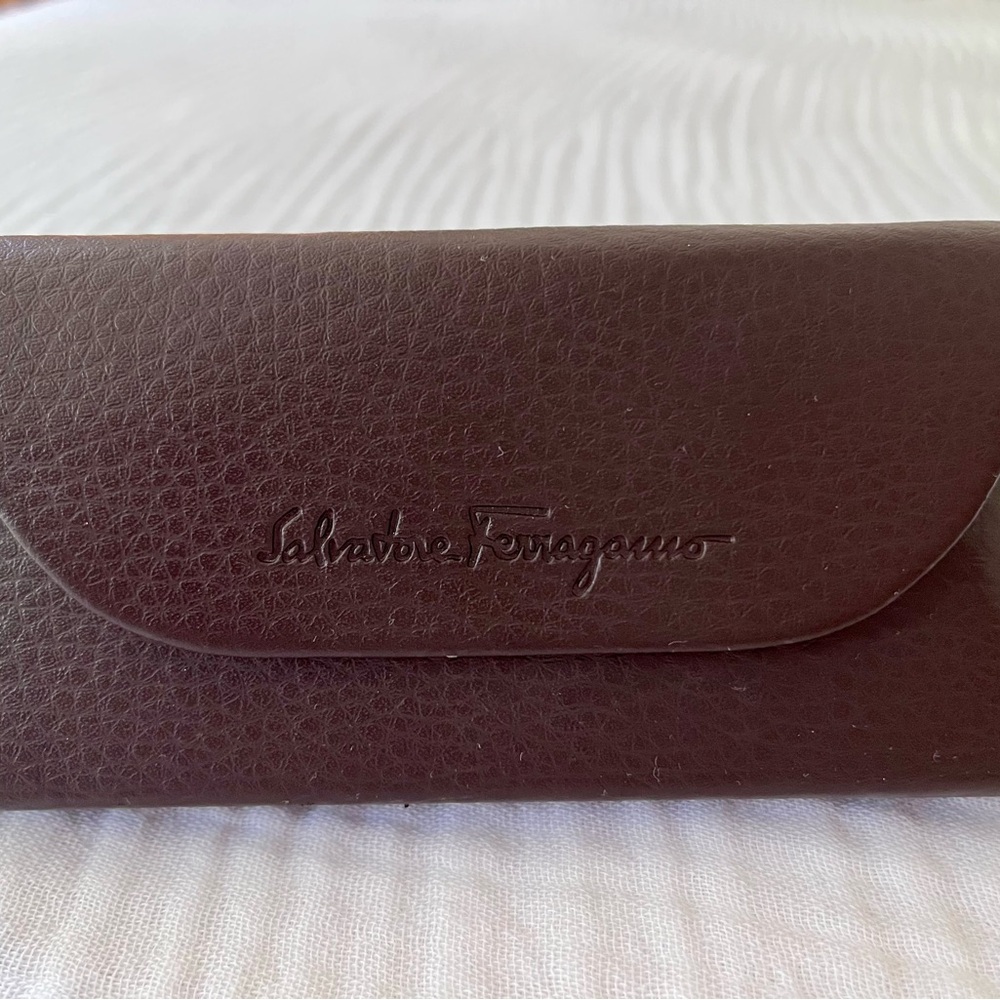 Salvatore Ferragamo Brown Leather case for sunglasses